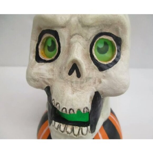 Halloween "Skullcap Luminary" Skeleton Skull 6.35" ~ design by Jorge De Rojas - Picture 8 of 9